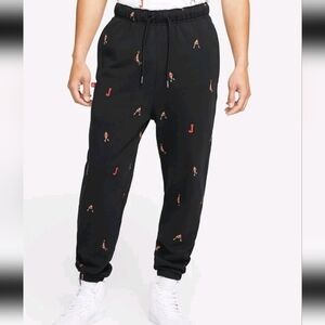 Nike Air Jordan Mens Black Essentials Printed Fleece Pants XL
